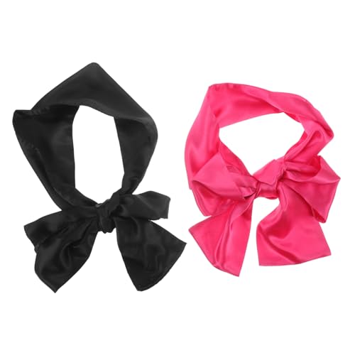 PACKOVE 2stücke Schal Für Perücken Und Haarwickel Für Perücken Vorne Satin Perückengriffband Kopftuch Für Frauen Schwarz von PACKOVE