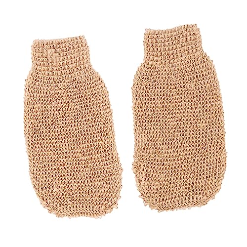PACKOVE 2 Stück Ramie Jute Körperpeeling Handschuh Duschhandschuh Zur Sanften Hautreinigung Spa Handschuh Für Männer Und Frauen Dehnbar Und Maschinenwaschbar Geeignet Für Hauttypen von PACKOVE