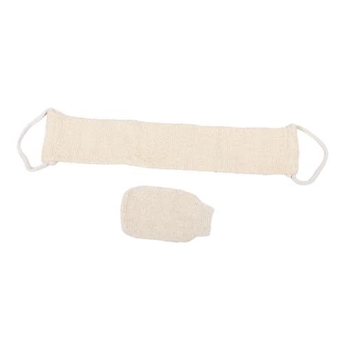 PACKOVE 2 Stück Rückenmassage Und Bademassage Duschhandschuhe Körperpeeling Scrubber Natürlicher Peeling-waschlappen Peeling-handtuch Abgestorbene Haut Entfernen Schwamm Beige von PACKOVE
