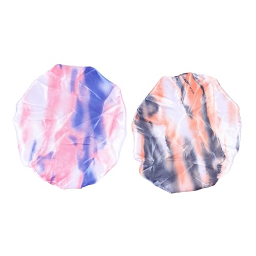 PACKOVE 2 Stück Satin-Duschhauben für Damen saugfähige Duschhaube Rand Hüte Haarmütze Kappen Badekappe aus Satin Duschzubehör Damen Badekappe doppellagige Duschhauben von PACKOVE