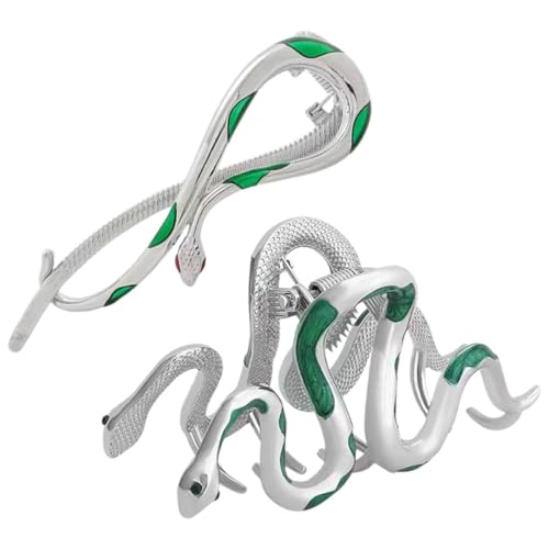 PACKOVE 2stücke Schlangen-haarklammer Aus Metall Große Haarklammer Für Frauen Haar-accessoire Haarspange Für Anlässe von PACKOVE