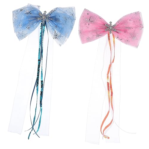 PACKOVE 2 Stück Schleife Haarnadel Spitze Bogenklammern Schmetterling Weihnachtshaarschleifen Barrettes Weihnachtsschleifendekorationen Knoten Hallo Für Mädchen Weihnachtshaarnadel Bögen von PACKOVE