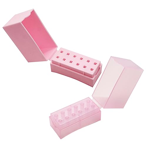 PACKOVE 2 Stück Schleifkopf Aufbewahrungsbox Nagelbohrer Bithalter Maniküre Nagelbohrer Organizer Nagelbohrer Bithalter Praktischer Bohrer Organizer Nail Art Salon Waren Kunststoff von PACKOVE