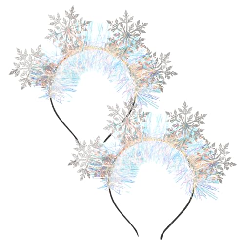 PACKOVE 2 Stück Schneeflocken Haarreifen Weihnachts Haarschmuck für Festliche Anlässe Eleganter Kopfschmuck für Feiertage für Weihnachtsfeiern und Dekoration von PACKOVE