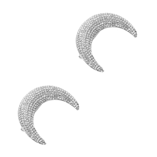 PACKOVE 2 Stück Silberne Mondbrosche mit Strasssteinen Langlebige Anstecknadel für Kleidung Eleganter Lapel Pin Modisches Accessoire für Damen Vielseitig für Anzug Rucksack Geburtstag und PACKOVE 2 Stück Silberne Mondbrosche mit Strasssteinen Langlebige Anstecknadel für Kleidung Eleganter Lapel Pin Modisches Accessoire für Damen Vielseitig für Anzug Rucksack Geburtstag und von PACKOVE