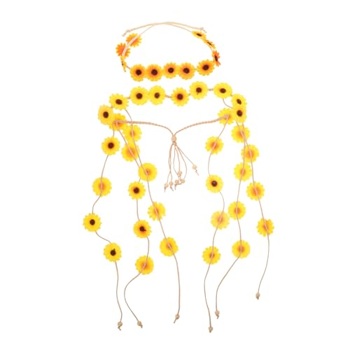 PACKOVE 2 Stück Sonnenblumen Haarband Damen Gelbe Blüten Stirnband Floral Haarschmuck für Hochzeit Braut Blumenmädchen Weiches Komfortables Accessoire für Festliche Anlässe und Urlaub von PACKOVE