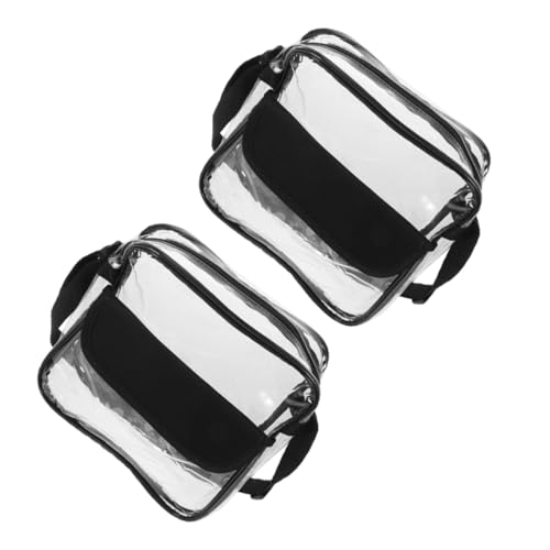 PACKOVE 2 Stück Stadium Approved Transparente PVC Umhängetasche Leichte Wasserabweisende Crossbody Schultertasche für Sport Konzerte Festivals und Reisen Klare Sicht und Einfache Reinigung von PACKOVE