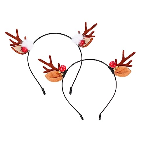 PACKOVE 2 Stk Stirnband Weihnachtsgeweih Haarband Weihnachts-cosplay-haarband Haarband Für Die Weihnachtsfeier Weihnachtskostüm Kopfschmuck Hirschgeweihhaar Weihnachten Kleidung Beflockung von PACKOVE