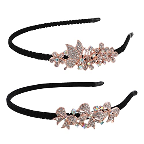 PACKOVE 2stücke Rhinestone Haarbänder Für Damen Elegante Haarschmuck-stirnbänder Für Hochzeiten Und Besondere Anlässe Rutschfest Und Vielseitig Mit Feinen Strasssteinen Für Einen von PACKOVE