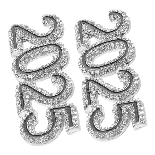 PACKOVE 2 Stück Strass Broschen Silberfarben Glänzende Anstecknadeln für Damen und Herren Schmuckaccessoires für Kleidung Elegant Vielseitig Kombinierbar von PACKOVE