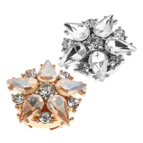 PACKOVE 2 Stück Strass Knopfabdeckungen Sternförmig Abnehmbare Knopf Clips Zinklegierung Schmuck Knöpfe für Damen Herren Blusen Hemden Anzug Dekoration von PACKOVE