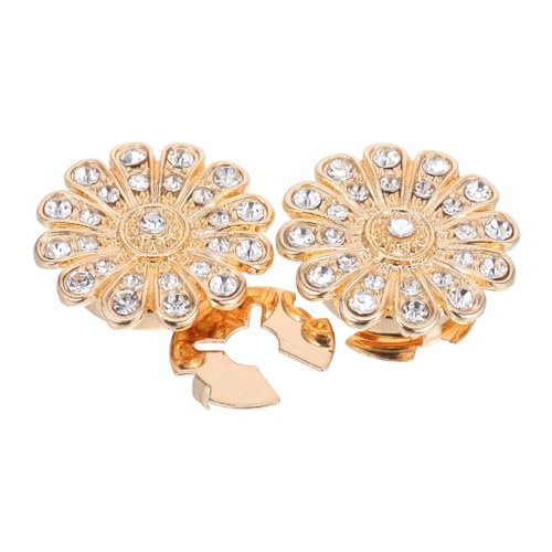 PACKOVE 2 Stück Strass Manschettenknöpfe Glänzende Metall Knopfüberzüge Modische Schmuck-accessoires für Damen Herren Hemden Langlebige Legierung für Festliche Anlässe von PACKOVE