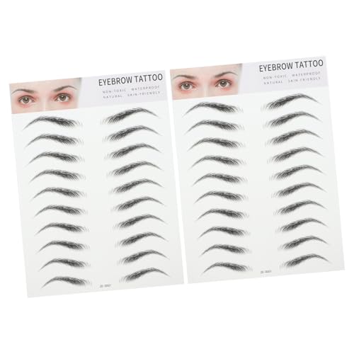 PACKOVE 2 Stück Teiliges Augenbrauen Realistische Künstliche Haarstruktur Einfach Anzuwenden Temporäre Augenbrauenaufkleber für Männer und Frauen Natürliches Aussehen Langanhaltend von PACKOVE