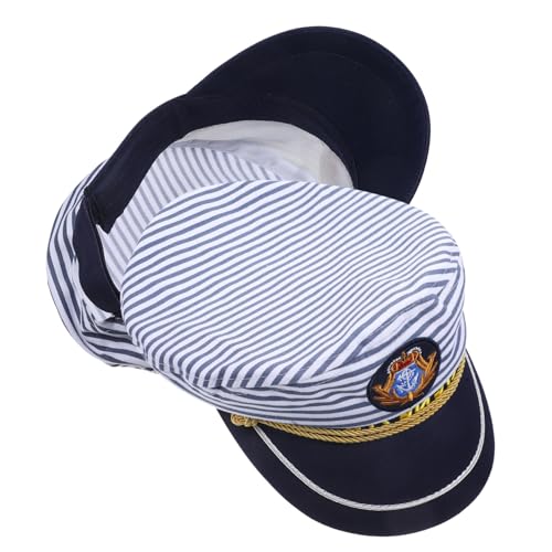 PACKOVE 2 Stück Teiliges Captain Mütze Verstellbar Baumwolle Matrosen Kostüm für Erwachsene und Atmungsaktiv Strapazierfähig für Karneval Cosplay Party und Outfits von PACKOVE