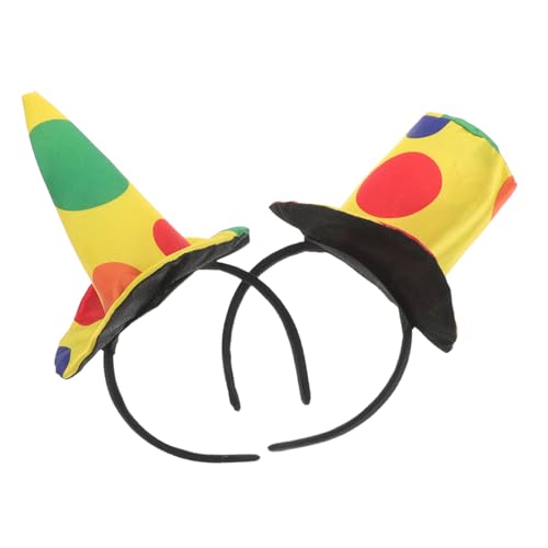 PACKOVE 2 Stück Teiliges Clown Kostüm mit Hut und Spitzhut Stirnband Vielseitige Kopfbedeckung für Karneval Fasching Halloween Geburtstagsfeiern und Festliche Kostüm Accessoires für von PACKOVE