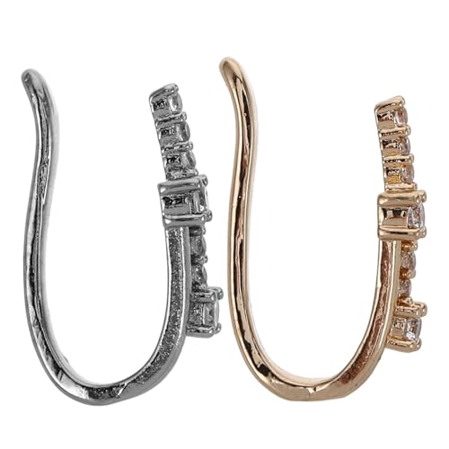 PACKOVE 2 Stück Teiliges Förmiges Nasenring Piercing Flexibler Clip Faux Nose Hoop mit Schimmernden Zirkonia Langlebig und Komfortabel Modisches Schmuckaccessoire für Damen von PACKOVE