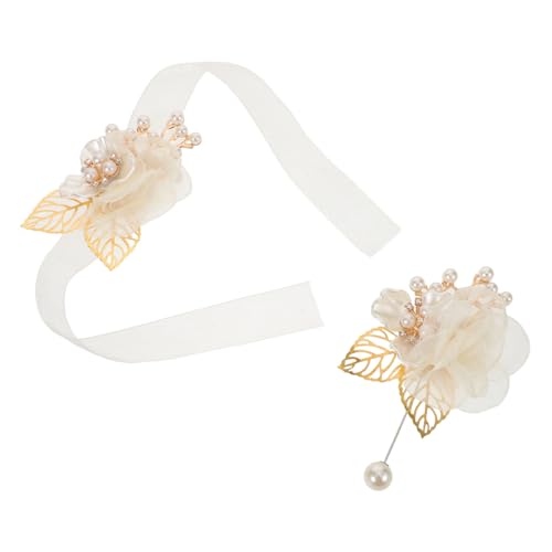 PACKOVE 2 Stück Teiliges Hochzeit Handgelenksblumen und Boutonniere aus Eleganter Rosenoptik Leichte Komfortable Armbänder für Braut Bräutigam Brautjungfern und Familienmitglieder bei PACKOVE 2 Stück Teiliges Hochzeit Handgelenksblumen und Boutonniere aus Eleganter Rosenoptik Leichte Komfortable Armbänder für Braut Bräutigam Brautjungfern und Familienmitglieder bei von PACKOVE