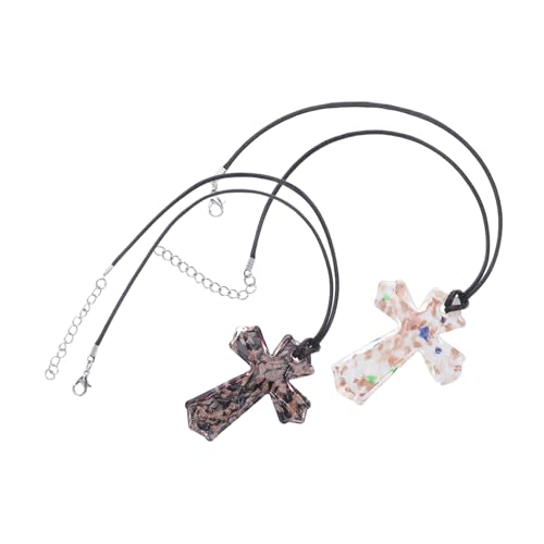 PACKOVE 2 Stück Teiliges Kreuzanhänger aus Goldsteinfarbenem Eleganter Kreuzanhänger mit Schimmerndem Finish Vielseitiger Schmuckanhänger für DIY und Persönliche Stilgestaltung von PACKOVE