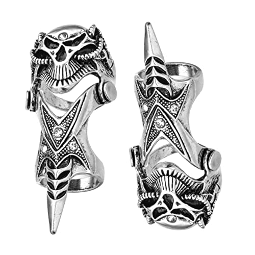 PACKOVE 2 Stück Teiliges Nagelring Damen Herren Kreativer Fingerring für Nagelkunst Stilvolles Maniküre Accessoire Hochwertiger Legierung Geeignet für Partys Hochzeiten Halloween und von PACKOVE
