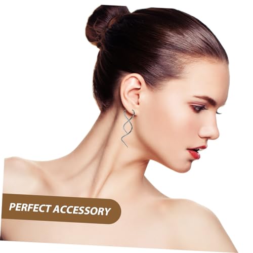 PACKOVE 2 Stück Teiliges Spiral Threader Ohrringe aus Modisch Geschwungene Spirale Leicht und Hautfreundlich Ohrhänger für Damen für Partys und Alltag Trendiger Tanzschmuck von PACKOVE