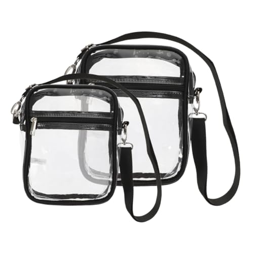 PACKOVE 2 Stück Teiliges Transparente Crossbody Bag mit Reißverschluss Stadionzugelassene PVC Schultertasche für Damen und Herren Leichte Langlebige Konzert Sportveranstaltungstasche von PACKOVE
