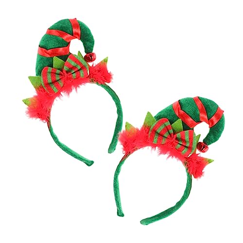 PACKOVE 2 Stück Teiliges Weihnachts Haarreif mit Bunten Federn und Pailletten Hut Förmiger Kopfschmuck für Festliche Partys Kostüm und Weihnachtsfeier Einfach zu Tragen und Stimmungsvolle von PACKOVE
