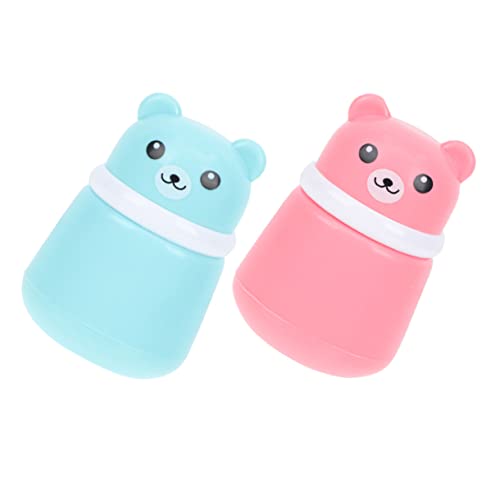 PACKOVE 2 Stück Tragbare Körper Puderbox Bär Geformt Puderquaste Etui für Babys Leicht zu Transportieren für Reisen und Zuhause von PACKOVE