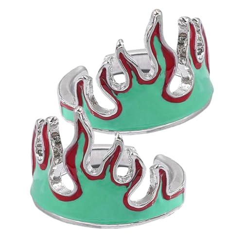 PACKOVE 2 Stück Verstellbarer Flammenring Damen Herren Kreativer Offener Finger Schmuck Einstellbar Modischer für Alltag Party Geschenk von PACKOVE