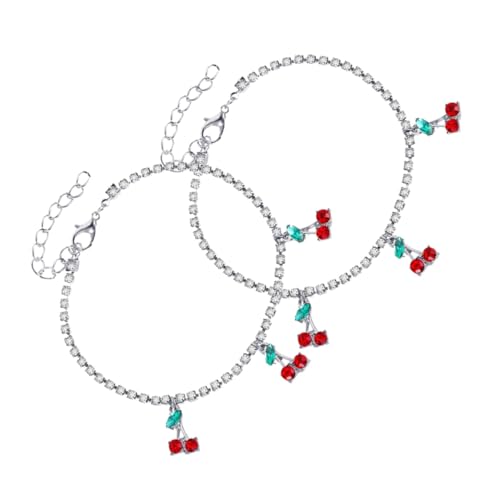 PACKOVE 2 Stück Verstellbares Fußkettchen mit Funkelnden Strassanhängern Langlebige Tennis Kette Vielseitiger Damenschmuck für Strand und Alltag von PACKOVE