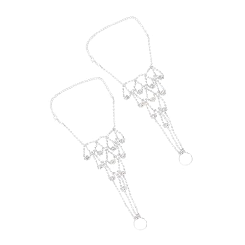 PACKOVE 2 Stück Verstellbares Fußkettchen mit Funkelnden Strasssteinen Verstellbar Modischer Strand und Brautschmuck für Damen für Sommer und Urlaubsoutfits von PACKOVE