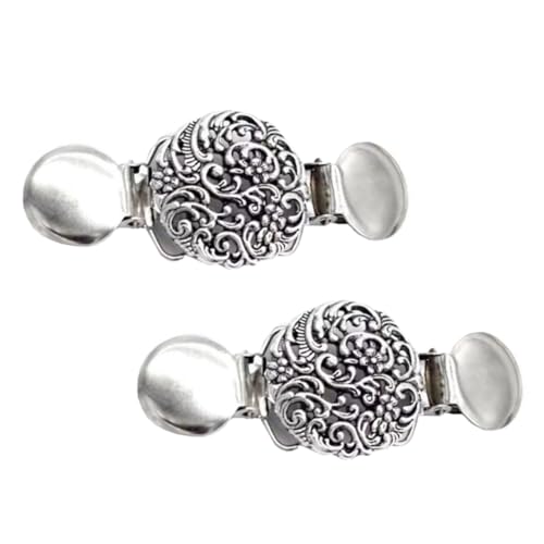 PACKOVE 2 Stück Vintage Blumenmuster Pullover Clips für Damen Set Retro Strickjacken Clips für Schals Cardigans und Outfits von PACKOVE