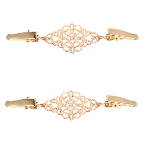PACKOVE 2 Stück Vintage Cardigan Clips Damen Strickjackenclips Stabilem Schal und Pulloverhalter Filigrane Broschen für Kleidungsverschluss Praktische und Dekorative Modeaccessoires von PACKOVE