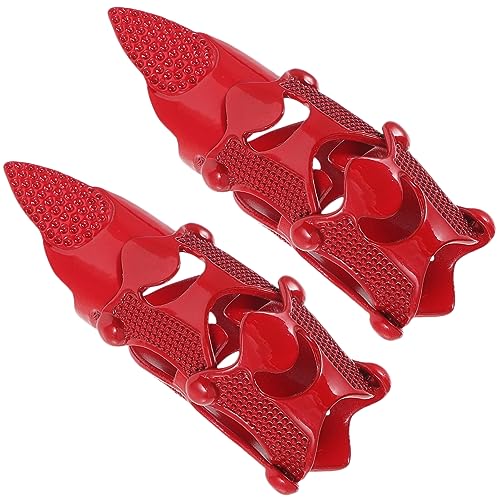 PACKOVE 2 Stück Vintage Punk Full Finger Ring mit Gelenk Halloween Gothic Schmuck für Herren Auffälliger Skull Cosplay Party Ring Rot von PACKOVE