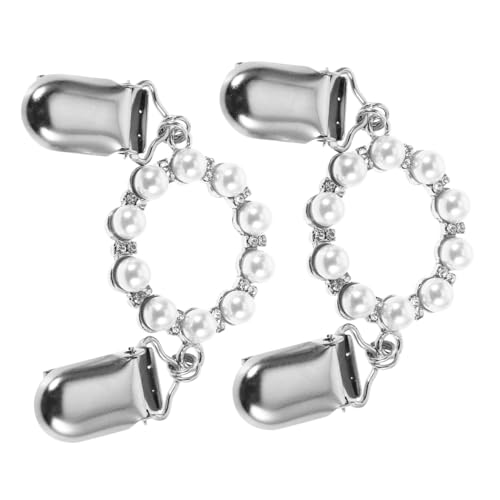 PACKOVE 2 Stück Vintage Schalclip mit Perlen Stil Brosche für Damen und Mädchen Vielseitiger Cardigan Clip für Pullover Hemd Kleid und Strickjacke Langlebiges Zinklegierung Material von PACKOVE