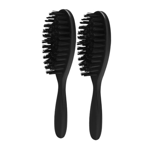 PACKOVE 2 Stück Weiche Herren Haarbürste mit Sanften Borsten Multifunktional für Styling und Bartpflege für Lockiges Haar Teiliges für Zuhause und Unterwegs von PACKOVE