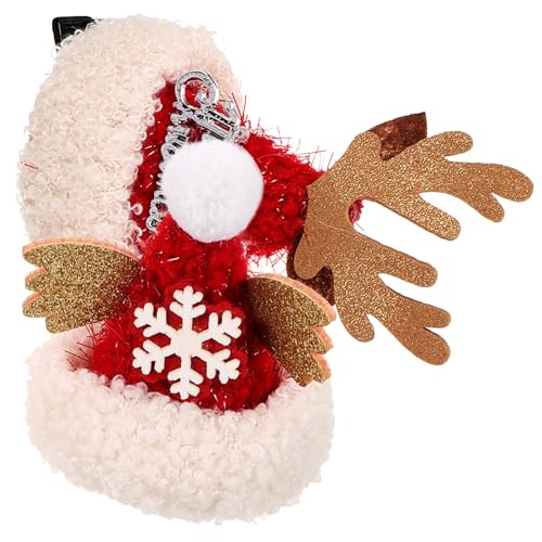 PACKOVE 2 Stück Weihnachtliche Haarklammern mit Plüschkugel und Rentiergeweih Design Leichte Clips für Mädchen und Festliche Xmas Party Haarschmuck Passend zu Weihnachtsoutfits von PACKOVE