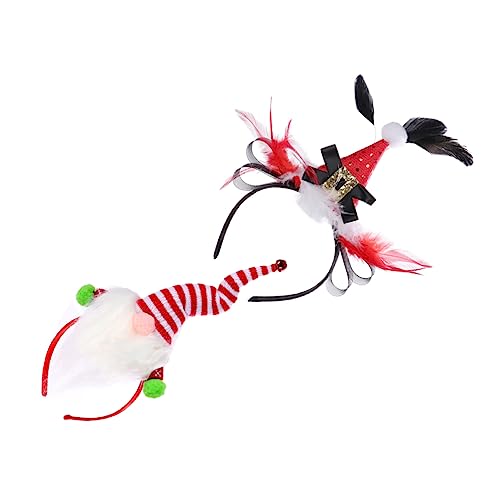 PACKOVE 2 Stück Weihnachtliches Stirnbänder mit Lustigem Santa Design Weich und Komfortabel Partyhaarschmuck für Erwachsene für Festliche Xmas Feiern und Kostüme von PACKOVE