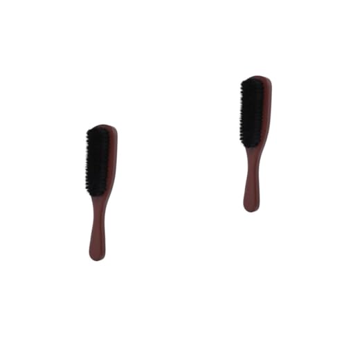 PACKOVE 2 Stück Wellenpinsel Haare glätten Kamm Körperpflege Männer Haar -Entwirrerbürste Borste lockig Bürste für Bart Haarbürste Werkzeug zum Formen des Bartes Friseurbürste Holz Schwarz von PACKOVE