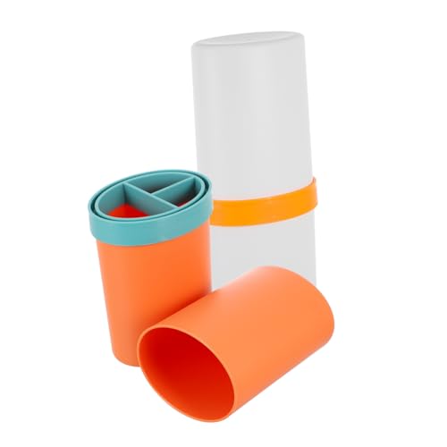 PACKOVE 2 Stück Zahnbürstenetui mit Becher und Zahnpasta Box Tragbare Aufbewahrungslösung für Schule Reisen und Camping von PACKOVE