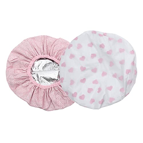 PACKOVE Duschhauben 2 Stück für Damen Doppellagige Badehauben mit Gummiband Wiederverwendbare Duschhaube für Lange Haare für Dusche und Pflege von PACKOVE