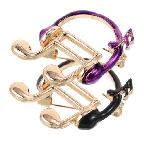 PACKOVE 2stücke Musiknoten-anstecker Mit Kopfhörer Brosche Für Schal Jacke Anzug Blumenstrauß Hochzeit Musiker von PACKOVE