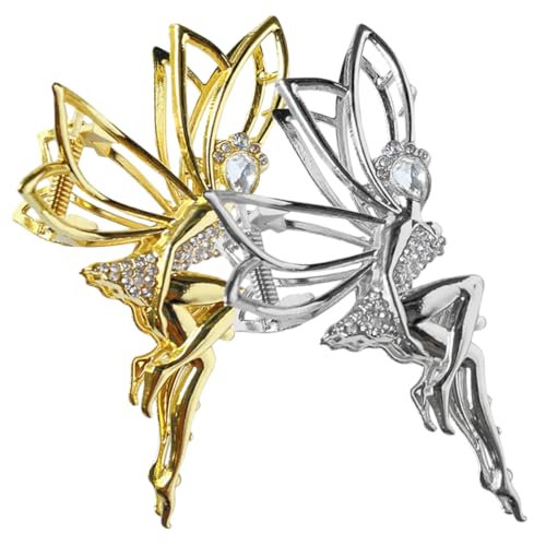 PACKOVE 2 Stücke Strass Haarklammern für Damen Metall Haarspangen Rutschfeste Clips Haaraccessoires für Dickes und Dünnes Haar für Hochzeiten und Partys von PACKOVE