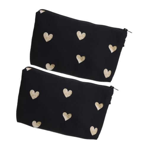 PACKOVE 2stücke Kosmetiktaschen Kleine Make-up Taschen Mit Herzmuster Multi-Functional Für Toilettenartikel Und Alltag Trendige Zipper Pouches Für Damen von PACKOVE