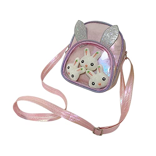 PACKOVE 2st Schultertaschen Stylische Kindertasche Outdoor-Reisetasche Schicke Glitzertasche Schicke Design-Tasche Mit Reißverschluss Mini-umhängetasche Mäppchen Mode Hase Mädchen Pu-Leder von PACKOVE