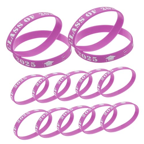PACKOVE 20 Stück Class Of Silikon Armbänder Violett Abschlussfeier Partyarmbänder für Schüler Lehrer Inspirierende Graduation Schmuckbänder für Schulabschluss von PACKOVE