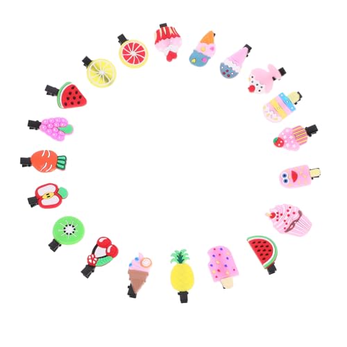 PACKOVE 20stücke Mädchen Haarspangen Süße Obst Eis Stil Haar Zubehör Aus Und Silikon Für Junge Mädchen Und Teenager Zum Tragen Im Alltag Oder Partys von PACKOVE