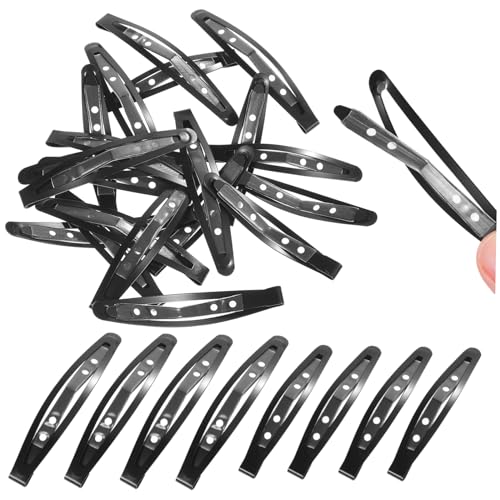 PACKOVE 20stücke Schnapp-haarspangen Aus Metall Dünne Clips Mit Druckknopf Für Festen Halt Flache Haarspangen Ohne Branding Rutschfeste Haarstyling-clips Damen-kopfschmuck von PACKOVE