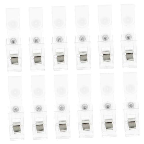 PACKOVE 20 Stück Kleine Ausweisklammern Metall und Transparente Badge Clips mit Klaren Bändern Stabile Namensschildhalter für Arbeitsausweise Einfache Befestigung Kompakt und Leicht von PACKOVE