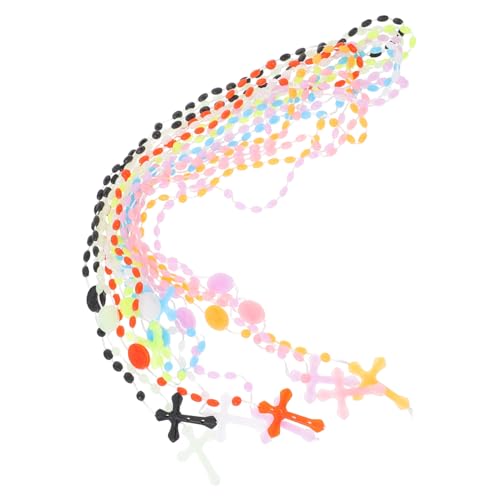 PACKOVE 20 Stück Nachleuchtende Kreuzanhänger Halsketten Mix Farben Leichte Kunststoff Choker Modischer Schmuck für Damen und Herren Alltag Party Hochzeit von PACKOVE