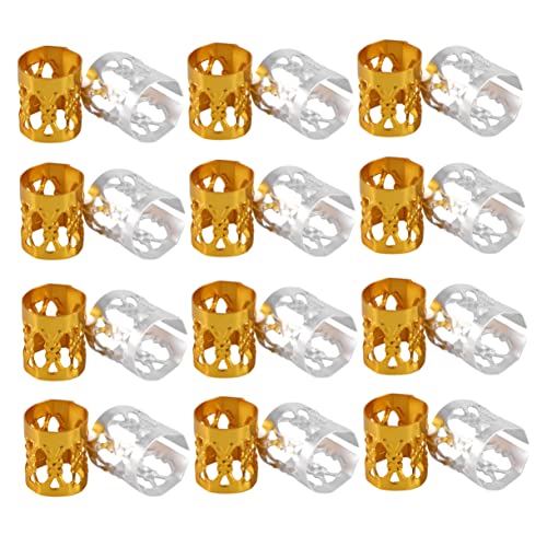 PACKOVE 200stücke Metall-haarmanschetten Filigrane Röhren Für Damen Und Herren Dreadlocks-flechtperlen Haarschmuck Dreadlock-ring Haarzopfringe von PACKOVE